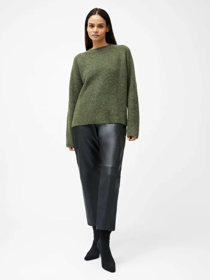 French Connection Raglan Sleeve Jumper Dk Khaki Women Jumpers and Cardigans