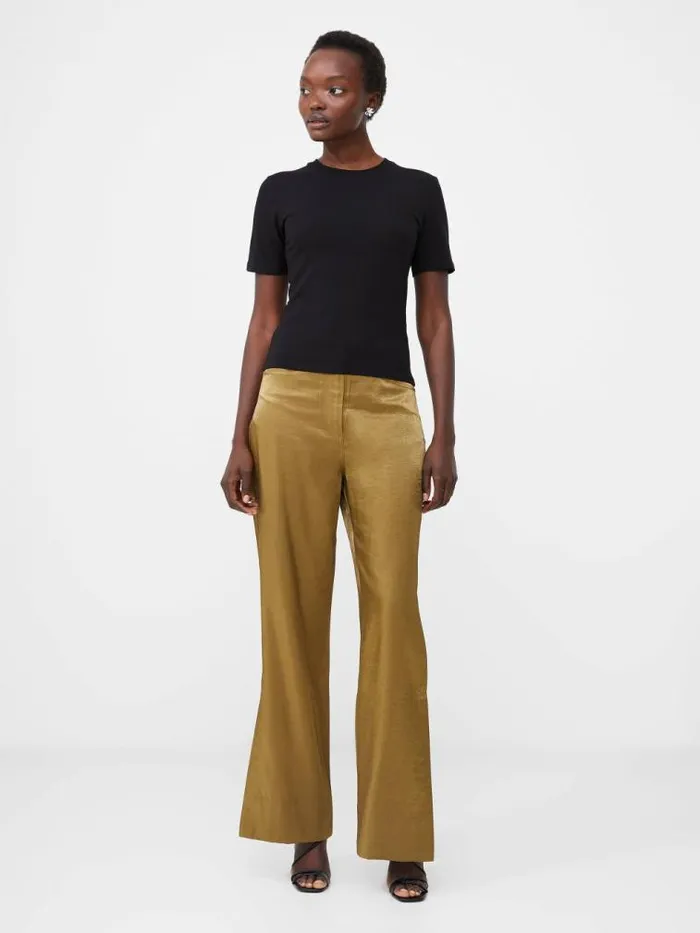 French Connection Rallie Cotton Crew Neck TShirt Black Women Tops