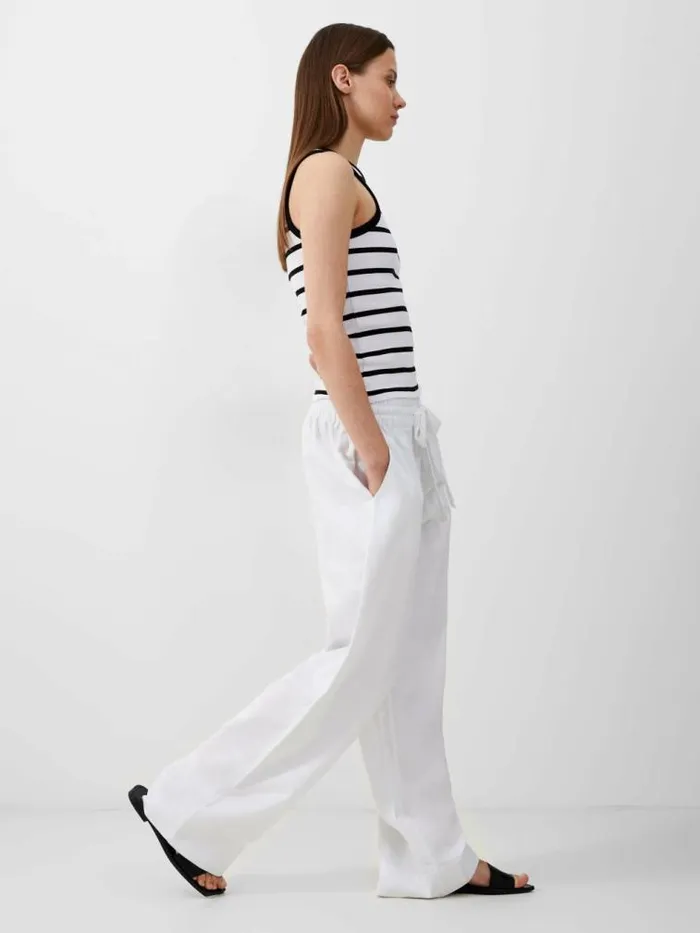 French Connection Rassia Stripe Racer Top Whiteblack Women Tops