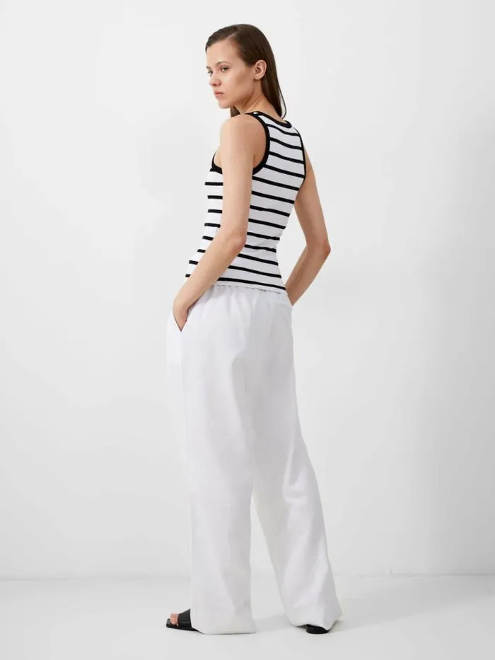 French Connection Rassia Stripe Racer Top Whiteblack Women Tops