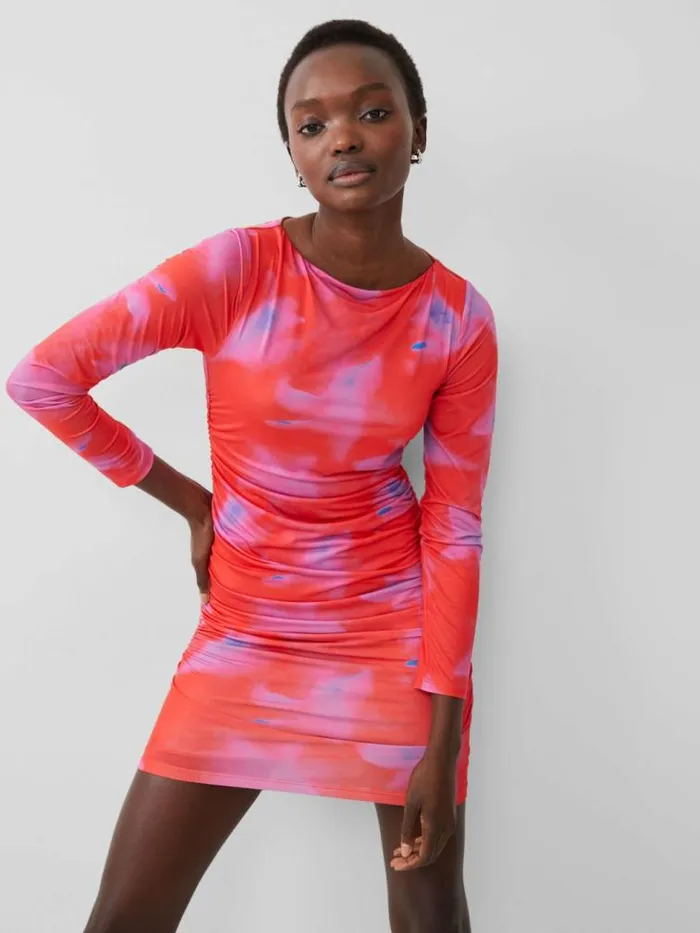 French Connection Riya Christy Mini Dress Raspberry Soraurora Women Dresses