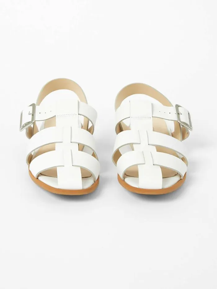 French Connection SW X Luisa Fisherman Caged Sandals White Women Shoes