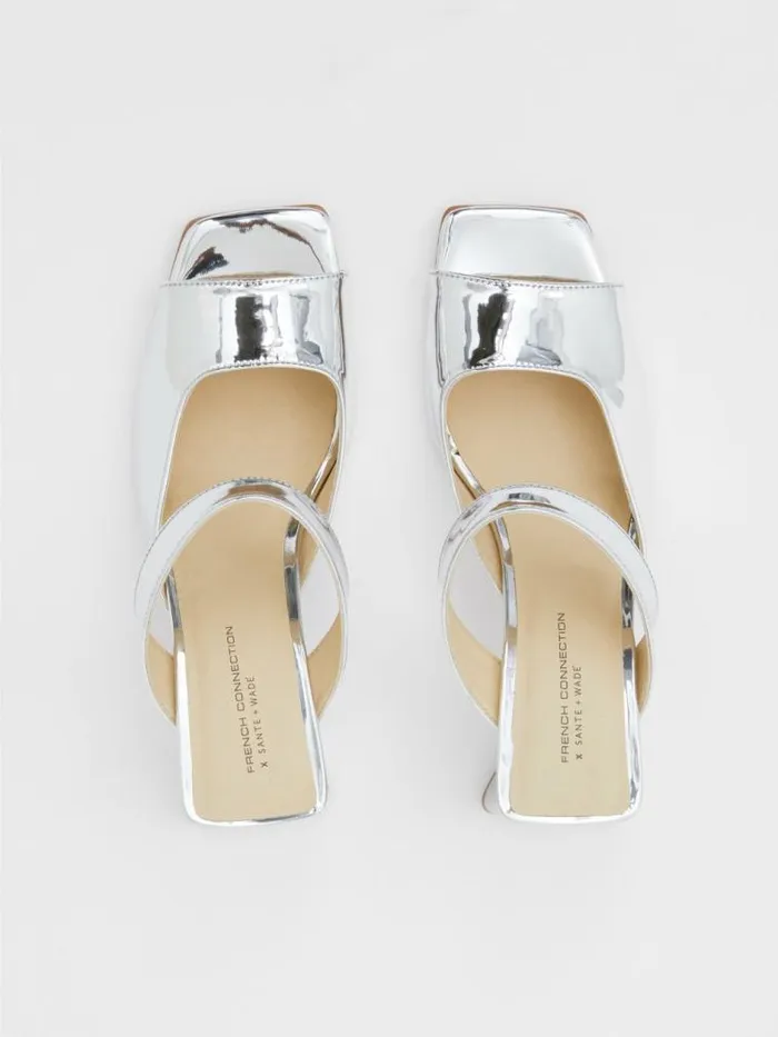 French Connection Sadie Mirror Metallic Heels Mirror Metallic Women Shoes
