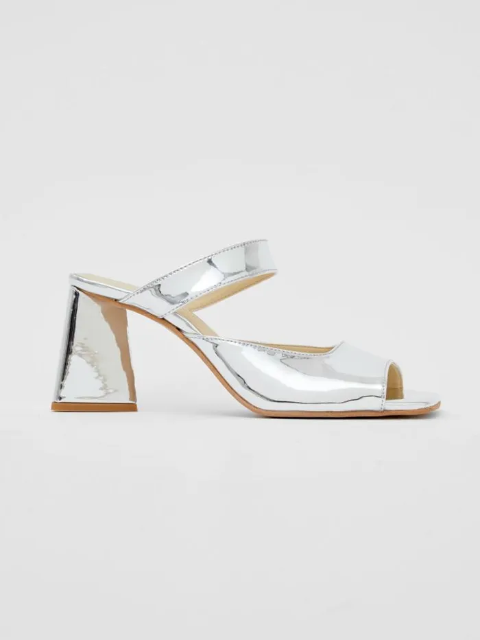 French Connection Sadie Mirror Metallic Heels Mirror Metallic Women Shoes