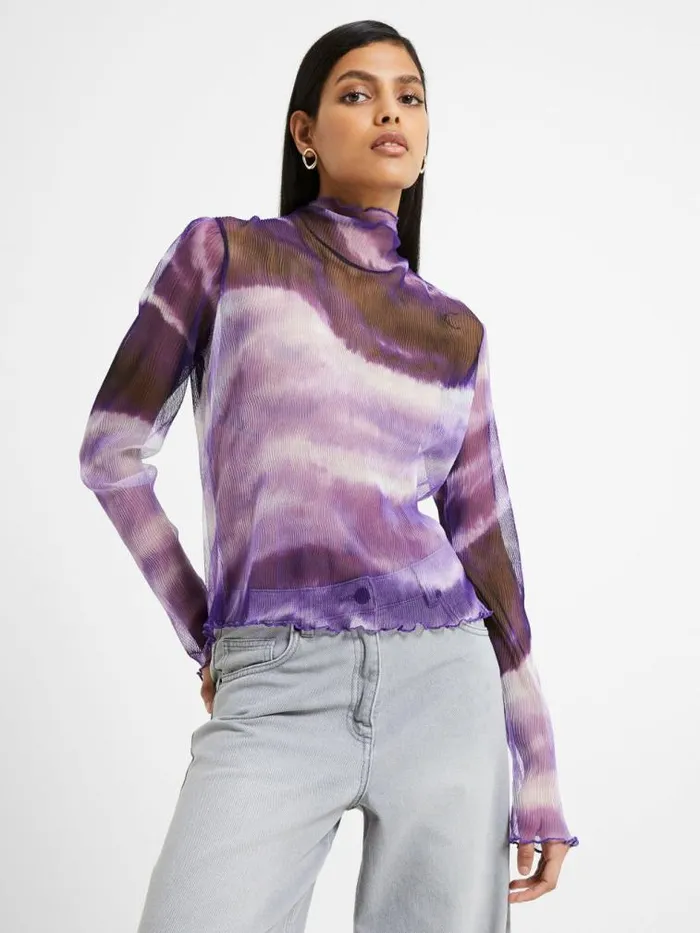 French Connection Saskia Ruched Elmira Top Dahlia Women Tops