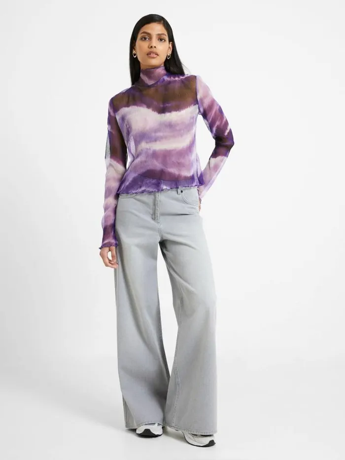 French Connection Saskia Ruched Elmira Top Dahlia Women Tops