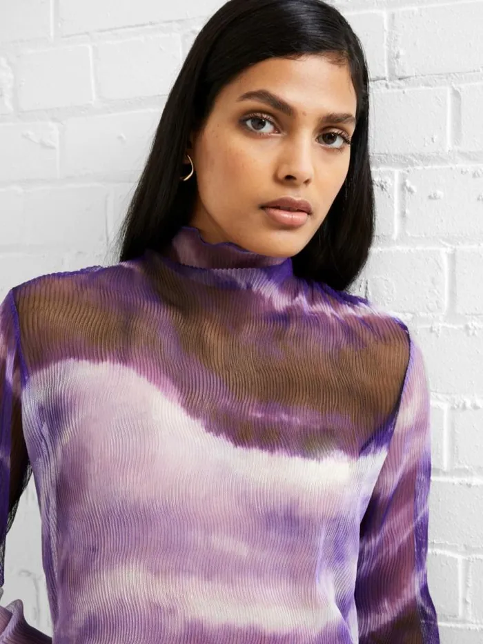 French Connection Saskia Ruched Elmira Top Dahlia Women Tops