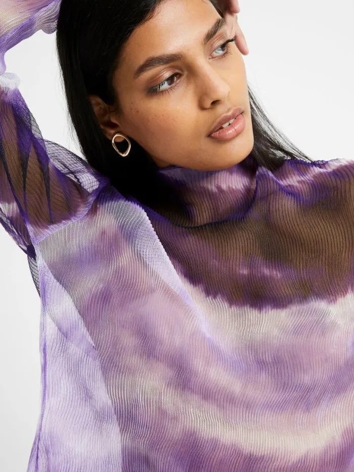 French Connection Saskia Ruched Elmira Top Dahlia Women Tops