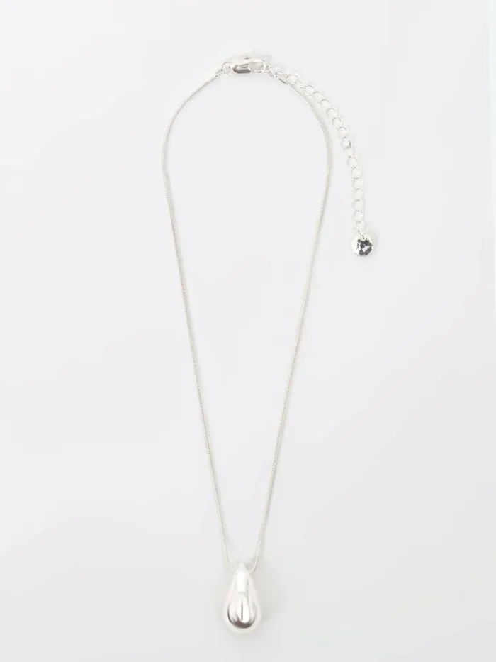 French Connection Teardrop Pendant Necklace Silver Women Jewellery