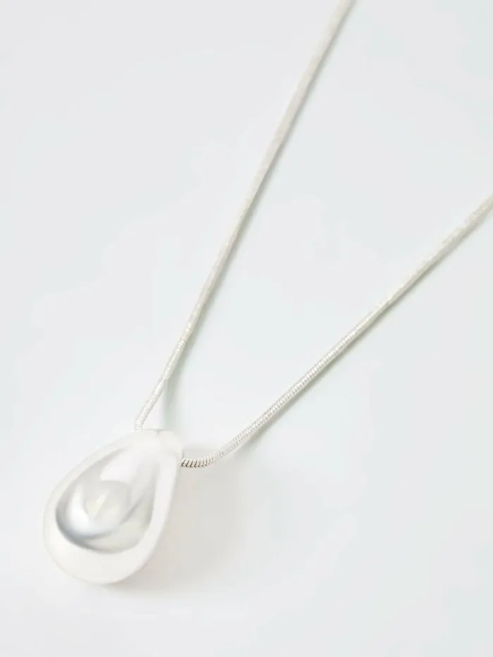 French Connection Teardrop Pendant Necklace Silver Women Jewellery
