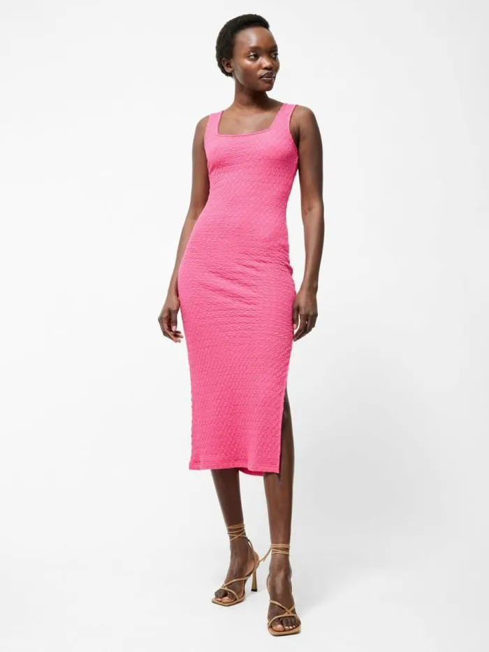 French Connection Textured Square Neck Maxi Dress Raspberry Sorbet Women Dresses French Connection Textured Square Neck Maxi Dress Raspberry Sorbet Women Dresses