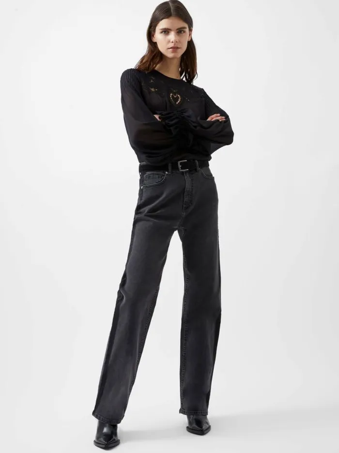 French Connection Toms Denim Mix Wash Jeans 32 Inch Vint Blkjust Blk Women Trousers