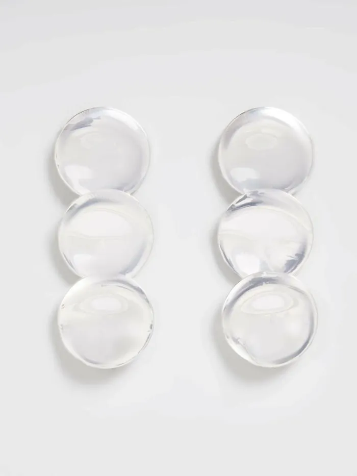 French Connection Triple Circle Drop Earrings Silver Women Jewellery