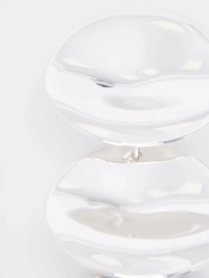 French Connection Triple Circle Drop Earrings Silver Women Jewellery