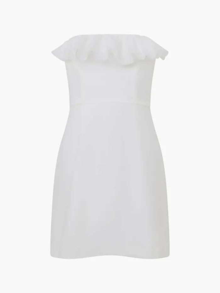 French Connection Whisper Organza Bandeau Mini Dress Summer White Women Dresses