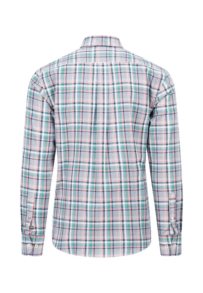 FYNCHHATTON Carroted Shirt With Buttondown Collar Grass Greenflamelight Khaki Men Shirts