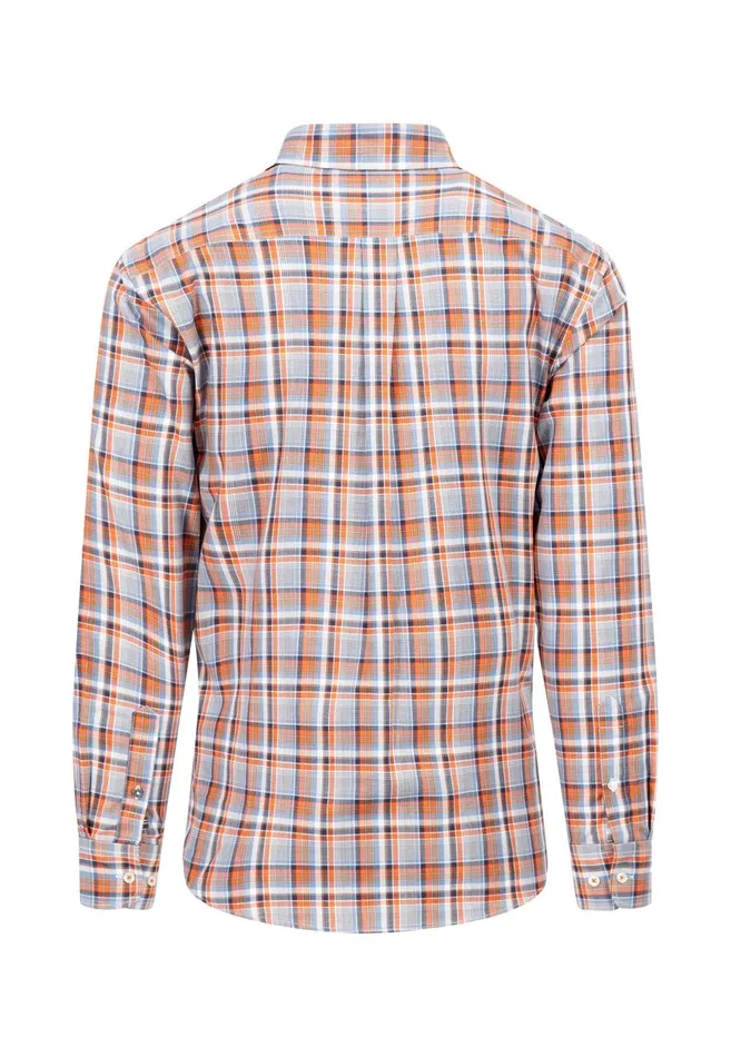 FYNCHHATTON Carroted Shirt With Buttondown Collar Grass Greenflamelight Khaki Men Shirts