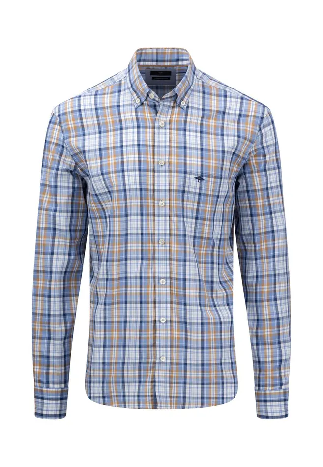 FYNCHHATTON Checked Buttondown Shirt Crystal Blueimpalaleaf Greenorient Red Men Shirts