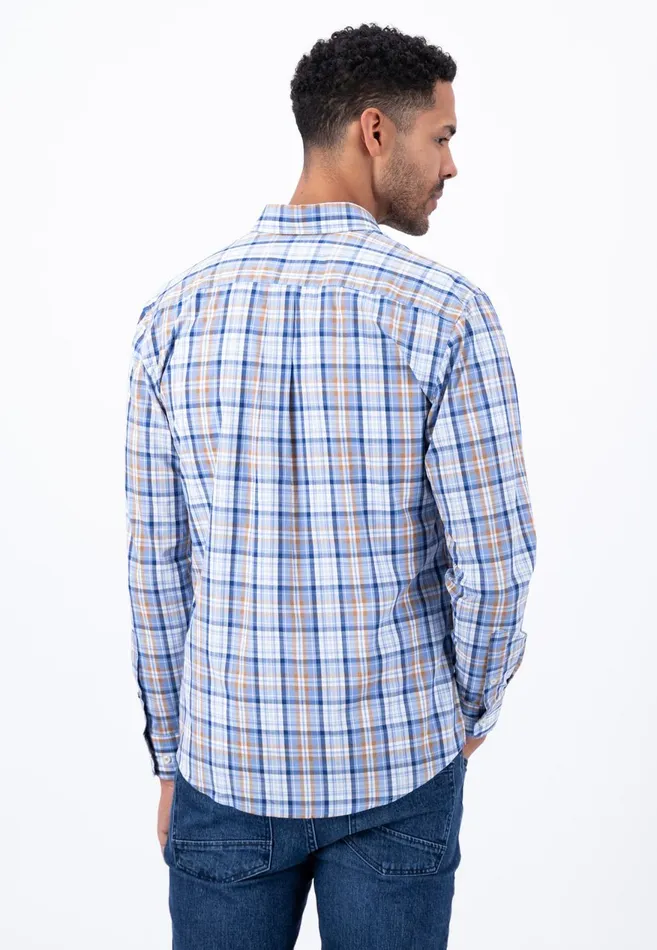 FYNCHHATTON Checked Buttondown Shirt Crystal Blueimpalaleaf Greenorient Red Men Shirts
