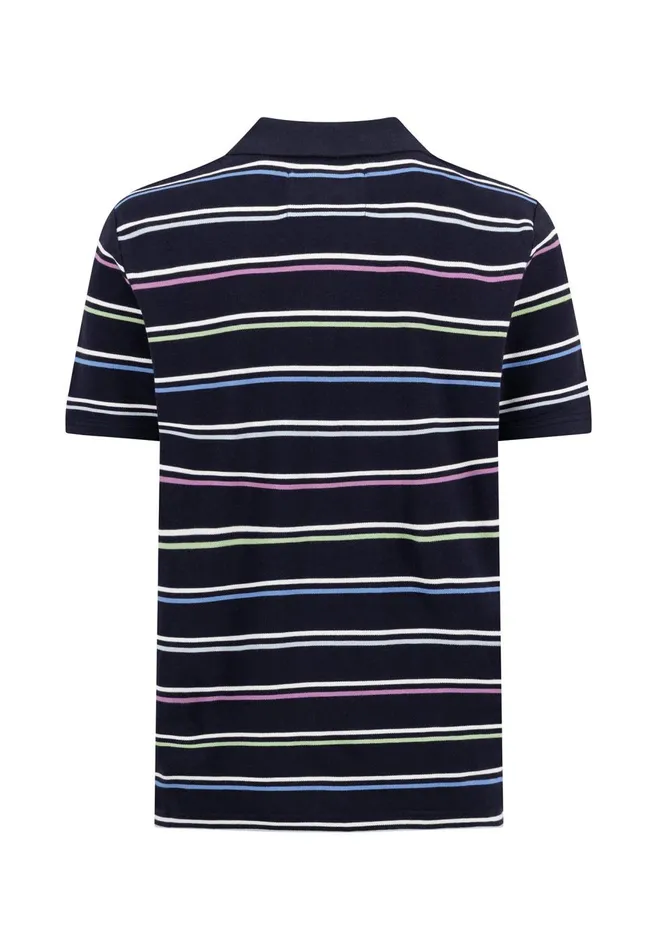 FYNCHHATTON Colorful Striped Polo Shirt Made Of Premium Cotton Navyoffwhite Men Polo Shirt FYNCHHATTON Colorful Striped Polo Shirt Made Of Premium Cotton Navyoffwhite Men Polo Shirt