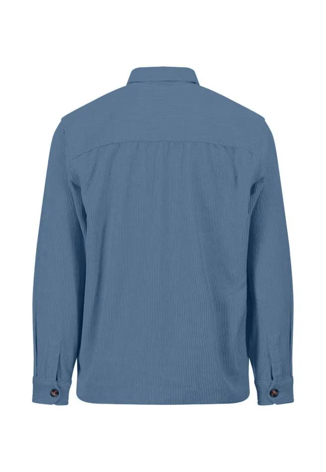 FYNCHHATTON Cord Overhirt With A Kent Collar Hazelcloud Bluenavywinter White Men Shirts
