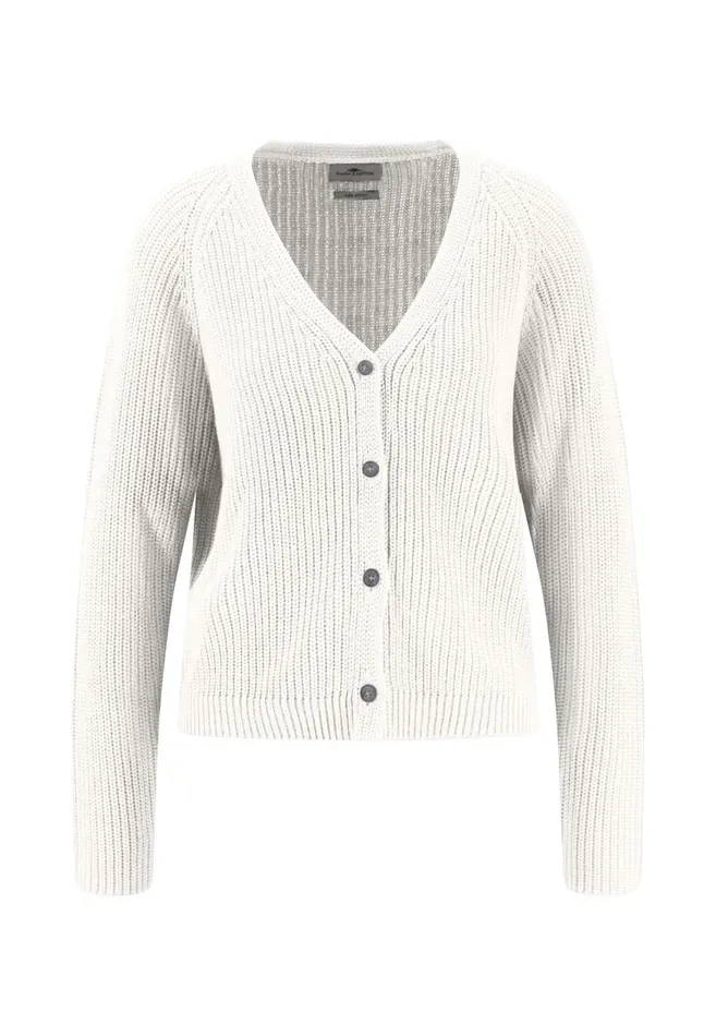 FYNCHHATTON Cotton Knitted Jacket With A Button Placket Milksummer Taupe Women Cardigan
