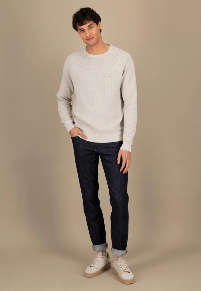 FYNCHHATTON Cotton Knitting Sweaters With A Logodail Vivid Yellowstrong Bluenavynew Offwhite Men Sweater
