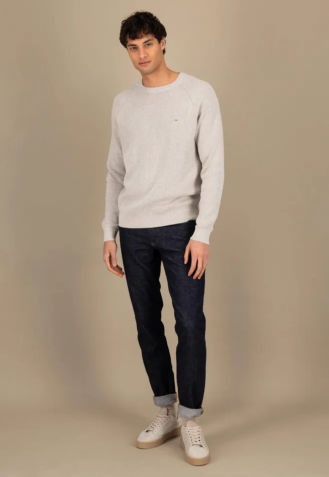 FYNCHHATTON Cotton Knitting Sweaters With A Logodail Vivid Yellowstrong Bluenavynew Offwhite Men Sweater