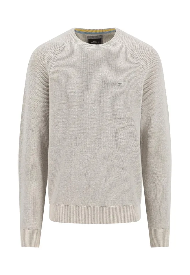 FYNCHHATTON Cotton Knitting Sweaters With A Logodail Vivid Yellowstrong Bluenavynew Offwhite Men Sweater