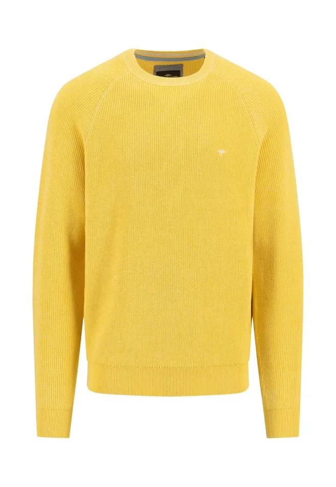 FYNCHHATTON Cotton Knitting Sweaters With A Logodail Vivid Yellowstrong Bluenavynew Offwhite Men Sweater