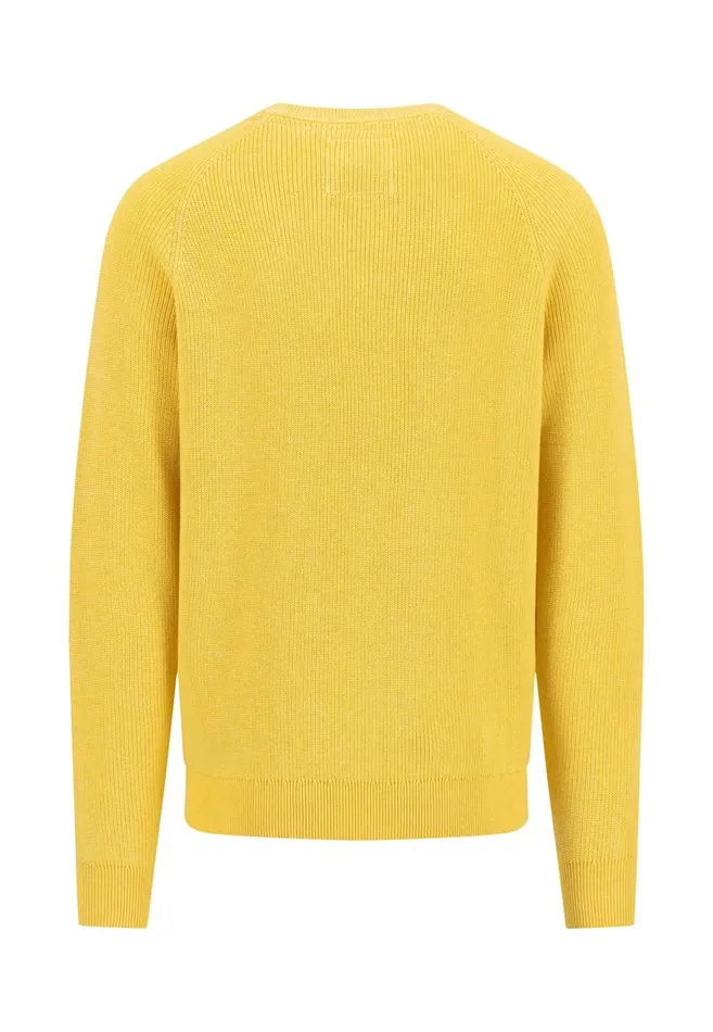 FYNCHHATTON Cotton Knitting Sweaters With A Logodail Vivid Yellowstrong Bluenavynew Offwhite Men Sweater