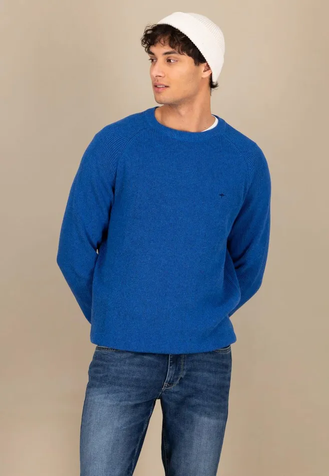 FYNCHHATTON Cotton Knitting Sweaters With A Logodail Vivid Yellowstrong Bluenavynew Offwhite Men Sweater