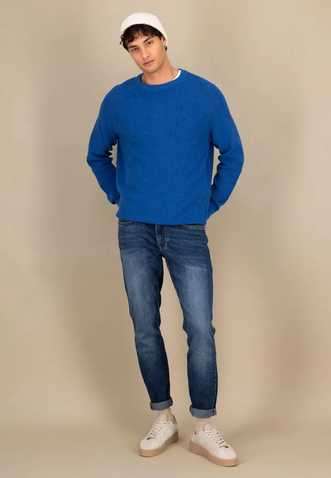 FYNCHHATTON Cotton Knitting Sweaters With A Logodail Vivid Yellowstrong Bluenavynew Offwhite Men Sweater