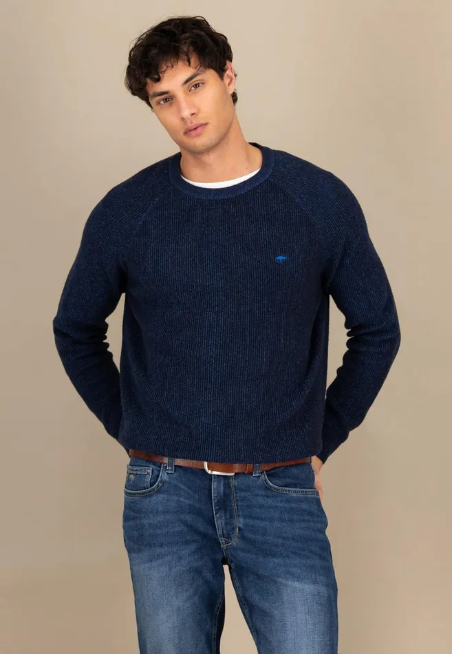 FYNCHHATTON Cotton Knitting Sweaters With A Logodail Vivid Yellowstrong Bluenavynew Offwhite Men Sweater