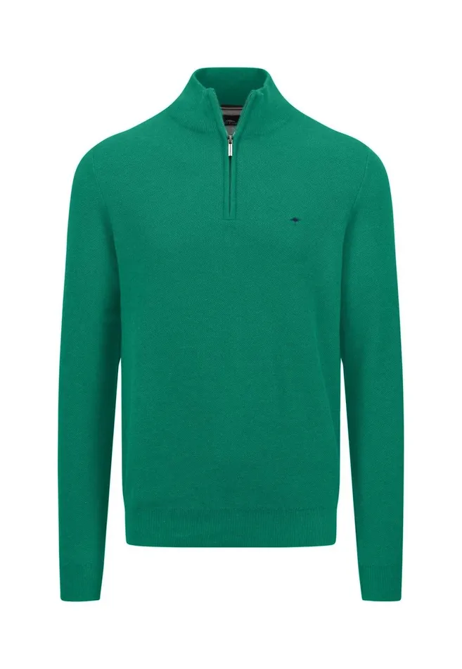 FYNCHHATTON Cotton Knitting Sweaters With A Troyer Collar Winter Whitesteelnightgrass Greenruby Rednavy Men Sweater