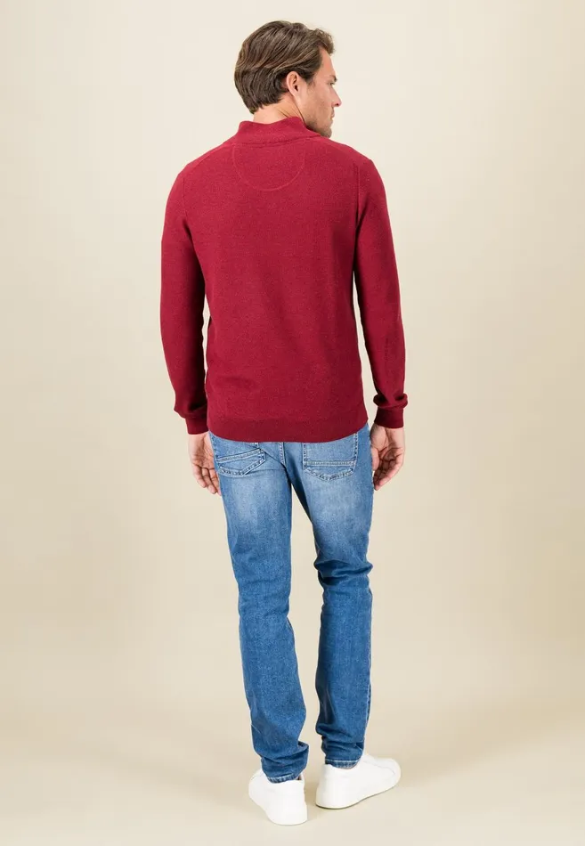 FYNCHHATTON Cotton Knitting Sweaters With A Troyer Collar Winter Whitesteelnightgrass Greenruby Rednavy Men Sweater