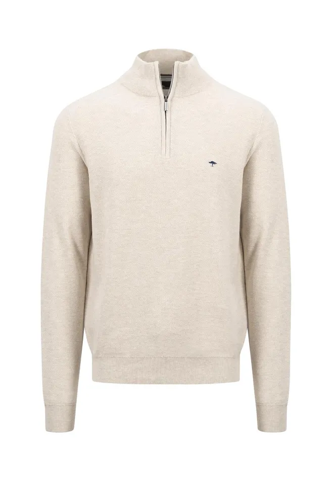 FYNCHHATTON Cotton Knitting Sweaters With A Troyer Collar Winter Whitesteelnightgrass Greenruby Rednavy Men Sweater