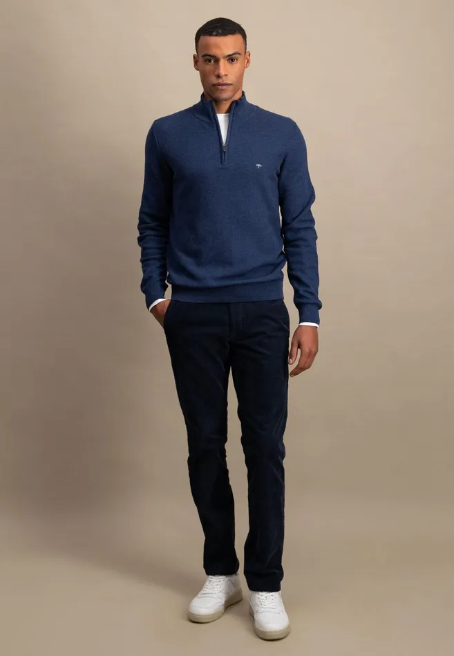FYNCHHATTON Cotton Knitting Sweaters With A Troyer Collar Winter Whitesteelnightgrass Greenruby Rednavy Men Sweater