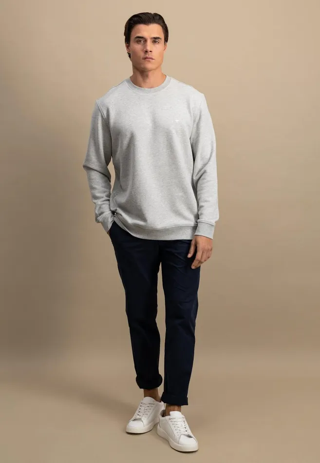 FYNCHHATTON Cotton Sweater With A Round Neckline Pale Yellowpeesummer Breezestrong Bluenavyturf Greennew Offwhitemedium Gray Men Sweater