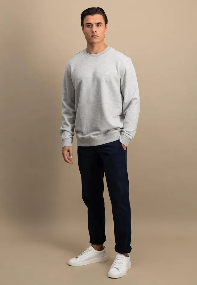 FYNCHHATTON Cotton Sweater With A Round Neckline Pale Yellowpeesummer Breezestrong Bluenavyturf Greennew Offwhitemedium Gray Men Sweater