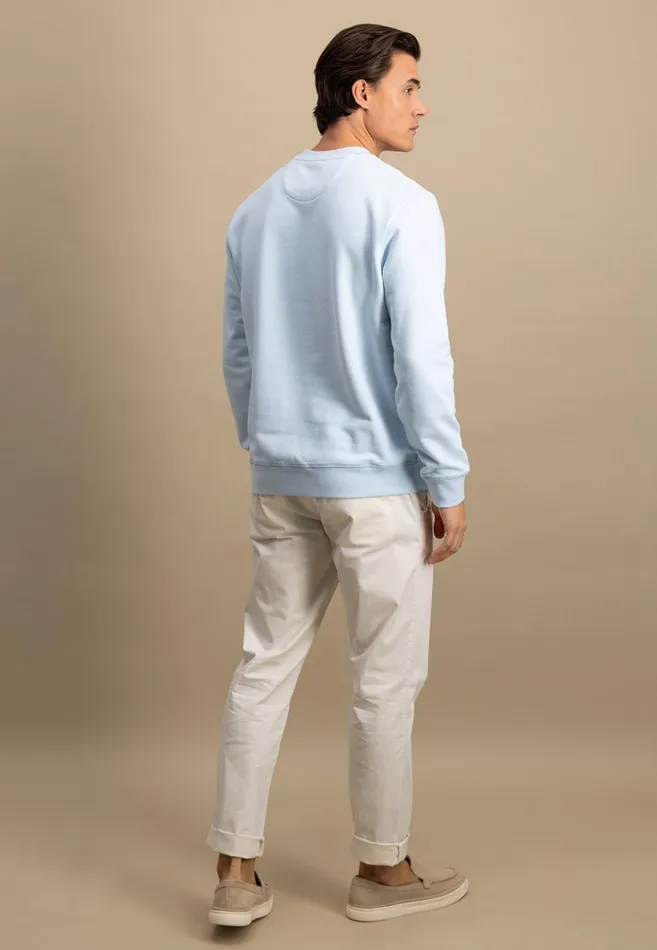 FYNCHHATTON Cotton Sweater With A Round Neckline Pale Yellowpeesummer Breezestrong Bluenavyturf Greennew Offwhitemedium Gray Men Sweater