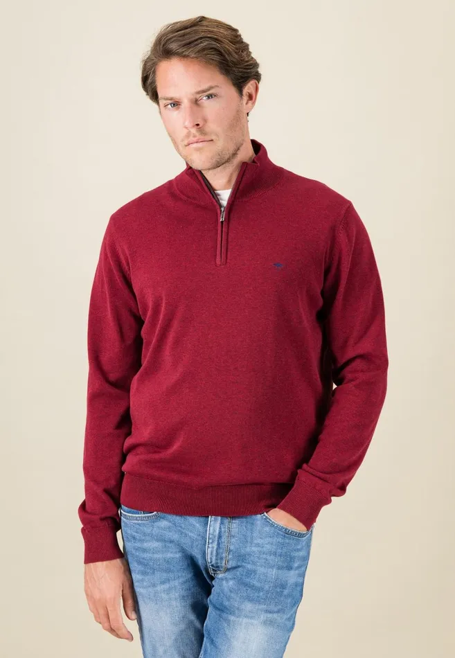 FYNCHHATTON Cotton Sweater With A Troyer Collar And Logo Detail Hazelruby Redazurenightdark Emeraldgrass Greenearthcharcoal Men Sweater FYNCHHATTON Cotton Sweater With A Troyer Collar And Logo Detail Hazelruby Redazurenightdark Emeraldgrass Greenearthcharcoal Men Sweater