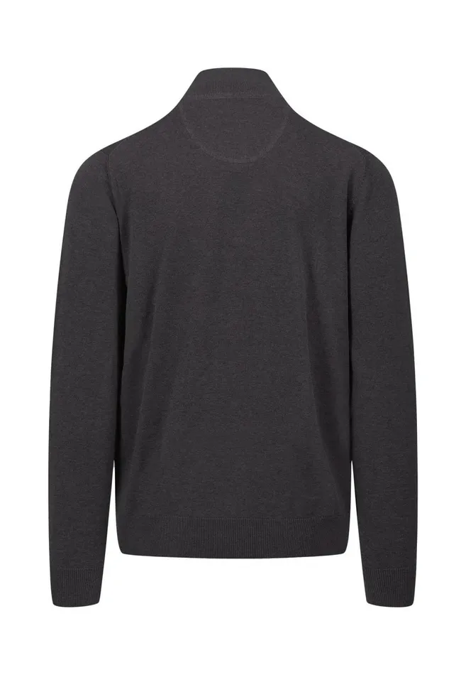 FYNCHHATTON Cotton Sweater With A Troyer Collar And Logo Detail Hazelruby Redazurenightdark Emeraldgrass Greenearthcharcoal Men Sweater