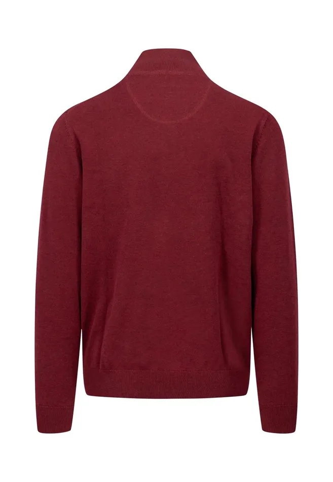 FYNCHHATTON Cotton Sweater With A Troyer Collar And Logo Detail Hazelruby Redazurenightdark Emeraldgrass Greenearthcharcoal Men Sweater