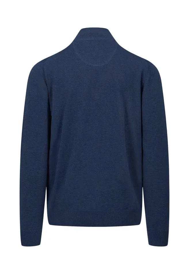 FYNCHHATTON Cotton Sweater With A Troyer Collar And Logo Detail Hazelruby Redazurenightdark Emeraldgrass Greenearthcharcoal Men Sweater