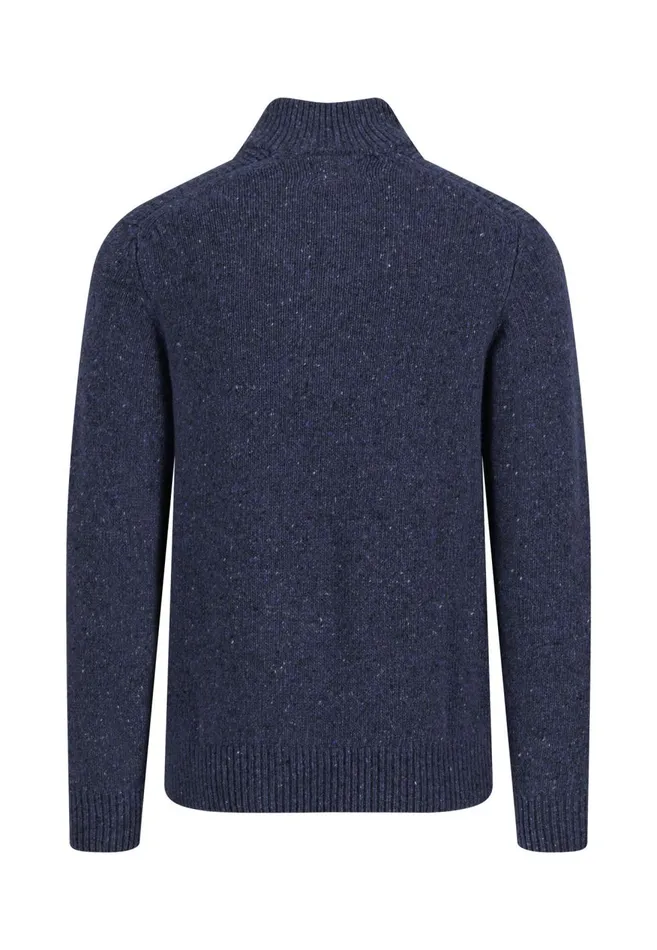 FYNCHHATTON Donegal Knitting Sweaters With Troyer Collar Steelwinter Whitenavynew Dijonflamecloud Blue Men Sweater