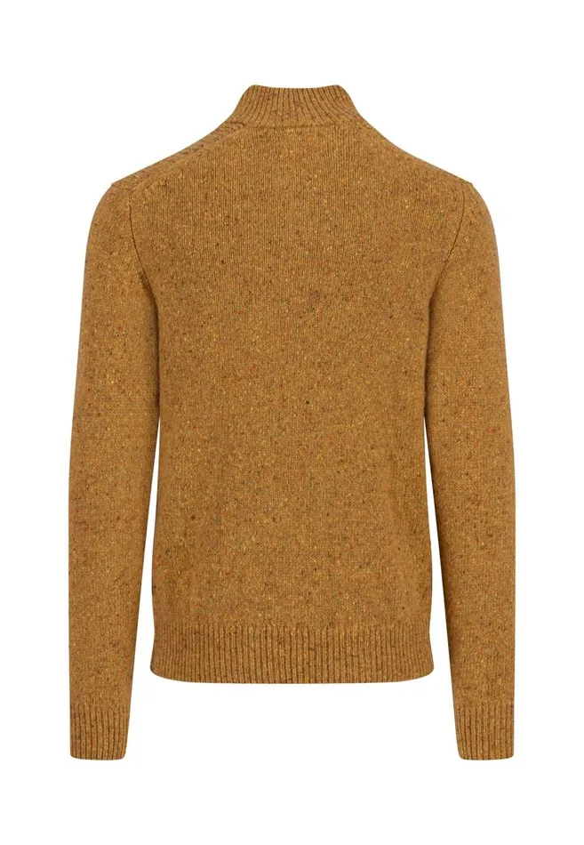 FYNCHHATTON Donegal Knitting Sweaters With Troyer Collar Steelwinter Whitenavynew Dijonflamecloud Blue Men Sweater