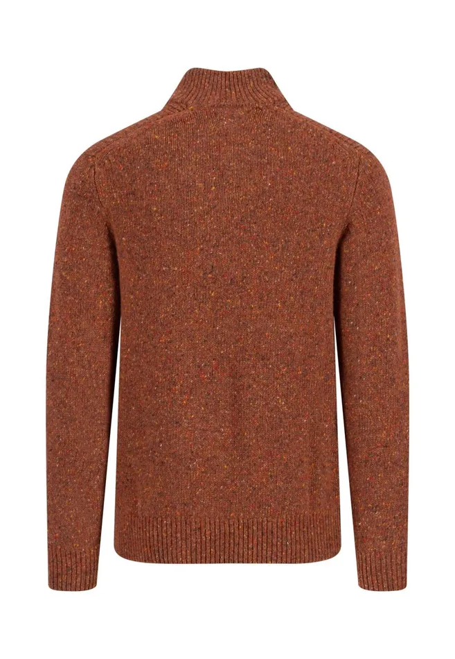 FYNCHHATTON Donegal Knitting Sweaters With Troyer Collar Steelwinter Whitenavynew Dijonflamecloud Blue Men Sweater