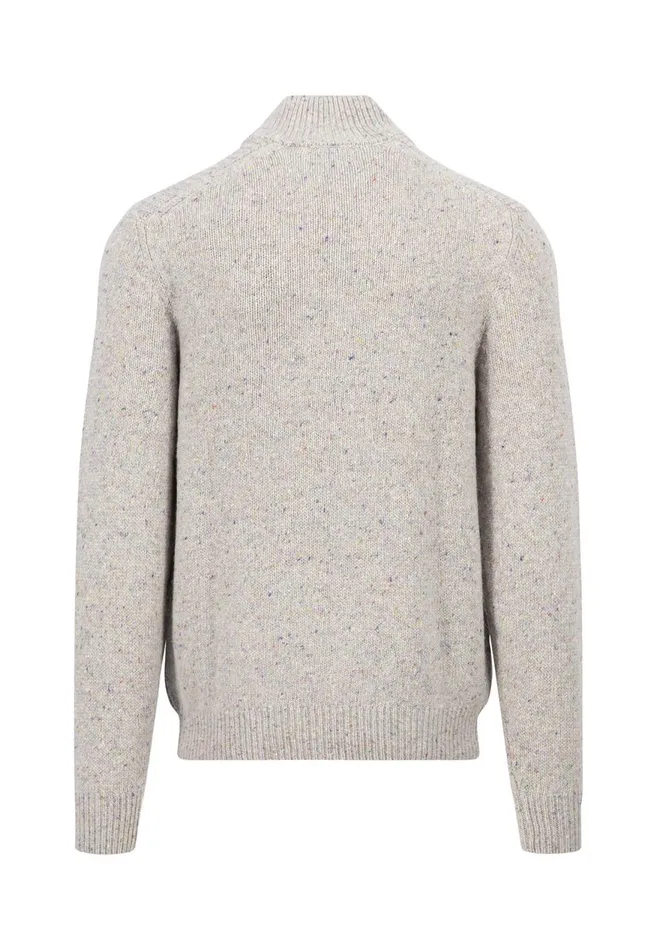 FYNCHHATTON Donegal Knitting Sweaters With Troyer Collar Steelwinter Whitenavynew Dijonflamecloud Blue Men Sweater