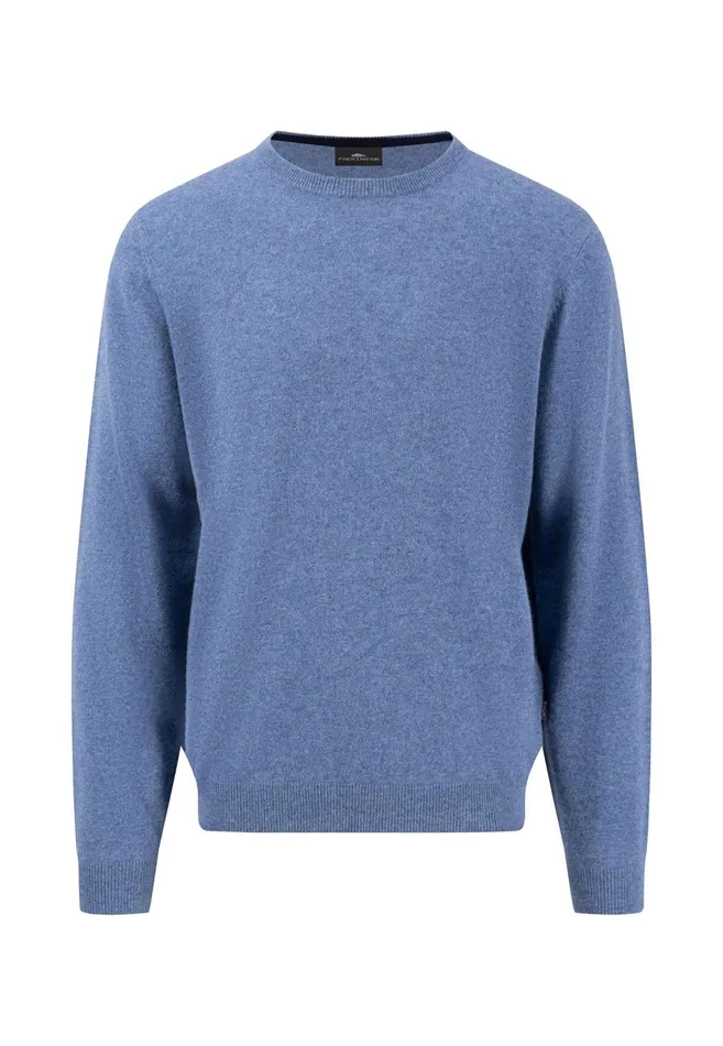 FYNCHHATTON Kashmir Knitting Sweater With A Circular Neckline Cloud Bluenavydark Emeraldhazelwinter Whitesteel Men Sweater FYNCHHATTON Kashmir Knitting Sweater With A Circular Neckline Cloud Bluenavydark Emeraldhazelwinter Whitesteel Men Sweater